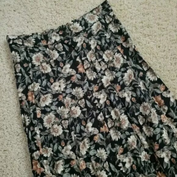Vintage Compognie Internationale Express Floral Fairy Cottagecore Maxi Skirt M - Picture 5 of 11